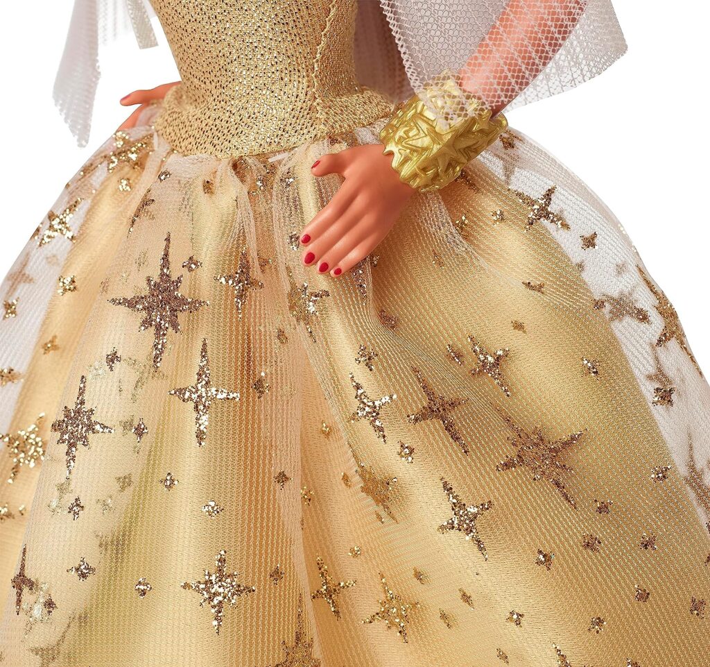 2023 Holiday Barbie Doll, Seasonal Collector Gift, Barbie Signature, Golden Gown and Displayable Packaging, Light Brown Hair