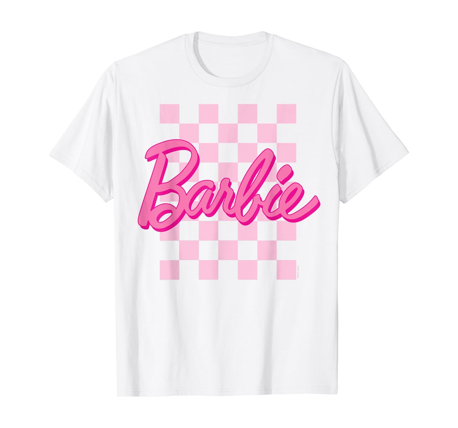 Barbie – Barbie Logo Checkered Background T-Shirt review