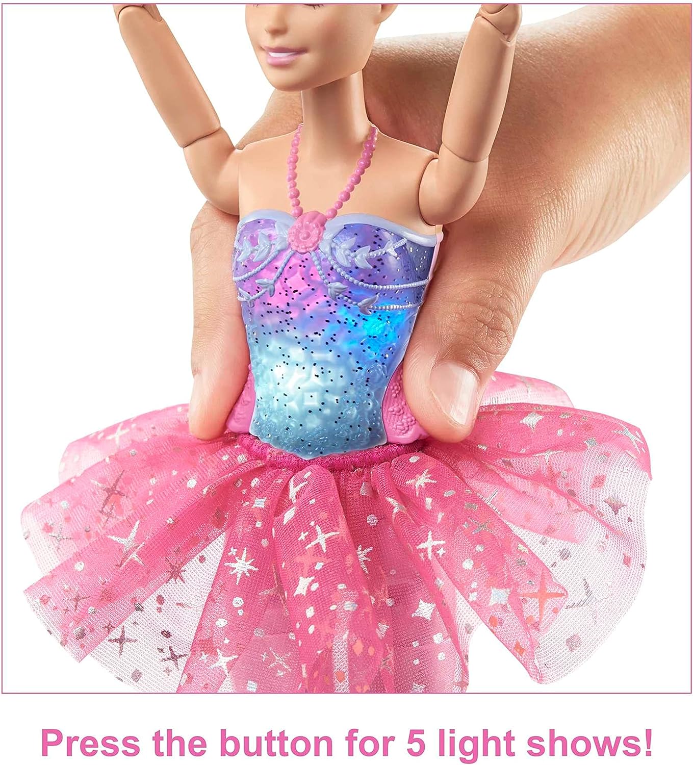 Barbie Dreamtopia Doll Twinkle Lights Posable Ballerina with 5 Light-Up Shows Sparkly Pink Tutu Blonde Hair & Tiara Review