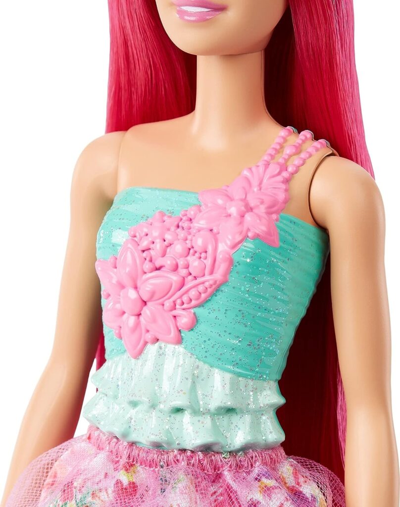 Barbie Dreamtopia Princess Doll (Dark-Pink Hair), with Sparkly Bodice, Princess Skirt and Tiara, Toy for Kids Ages 3 Years Old and Up