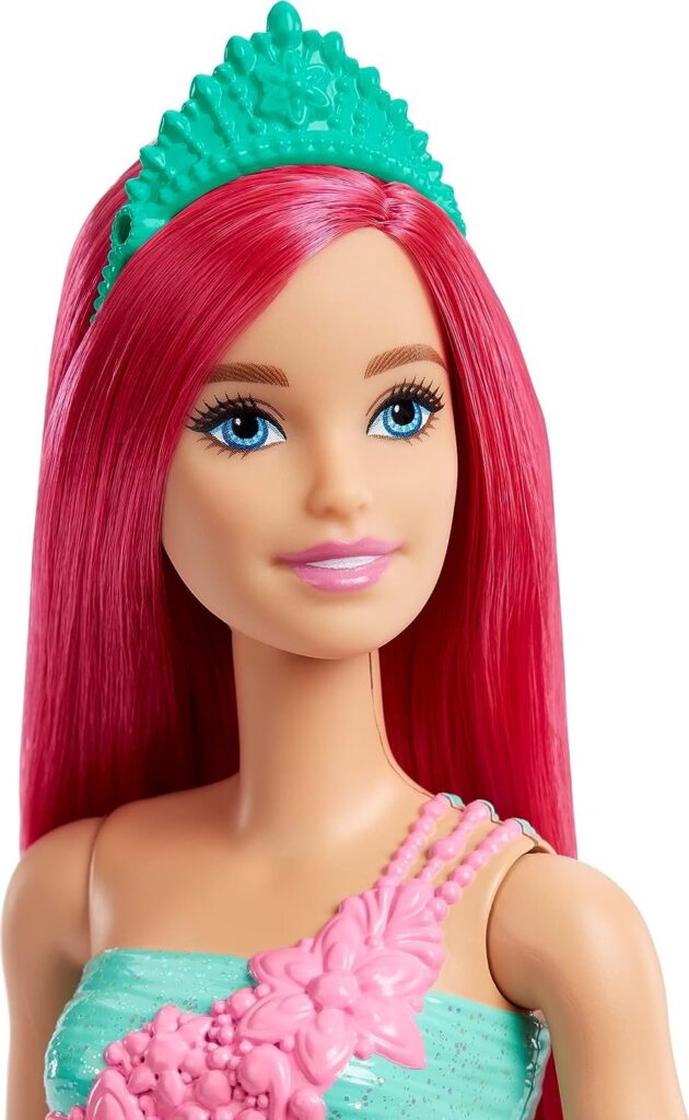 Barbie Dreamtopia Princess Doll (Dark-Pink Hair), with Sparkly Bodice, Princess Skirt and Tiara, Toy for Kids Ages 3 Years Old and Up