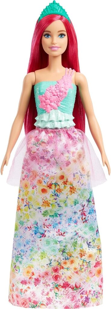 Barbie Dreamtopia Princess Doll (Dark-Pink Hair), with Sparkly Bodice, Princess Skirt and Tiara, Toy for Kids Ages 3 Years Old and Up