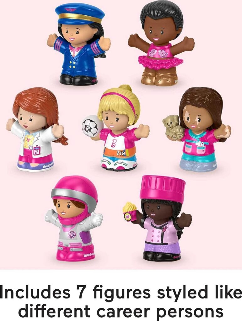 Little People Barbie Toddler Toys, You Can Be Anything Figure Pack, 7 Characters for Pretend Play Ages 18+ Months